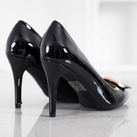Fama Zapatos de salón con hebilla decorativa negro 4
