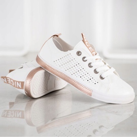 Bella Paris Deportivas Con Cuero Ecológico Agradable blanco 3