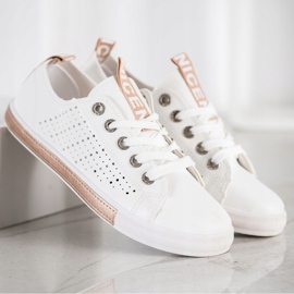 Bella Paris Deportivas Con Cuero Ecológico Agradable blanco 4