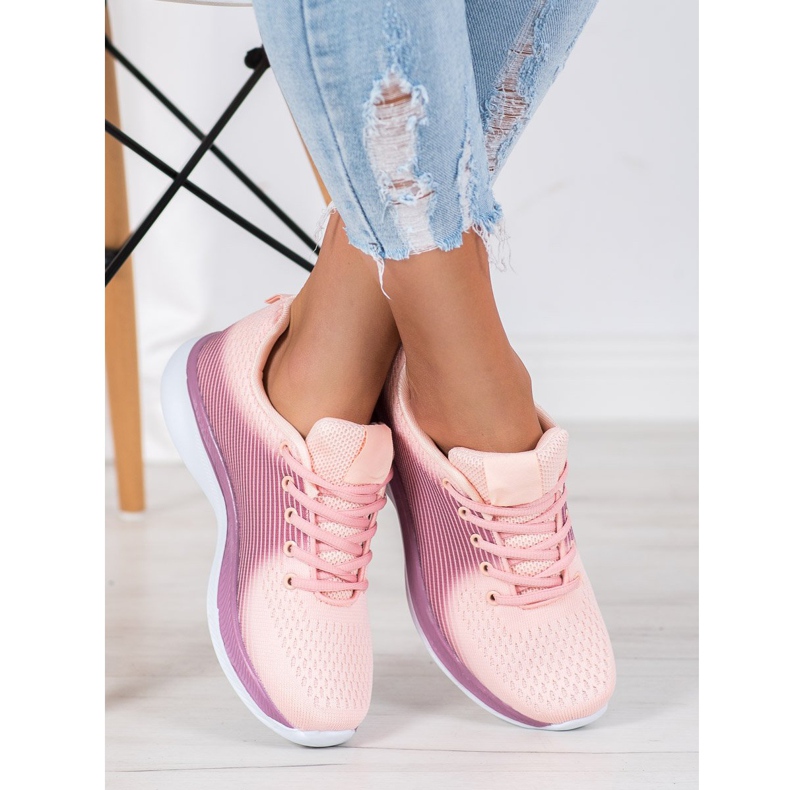 Bona Zapatillas deportivas ligeras violeta naranja 1