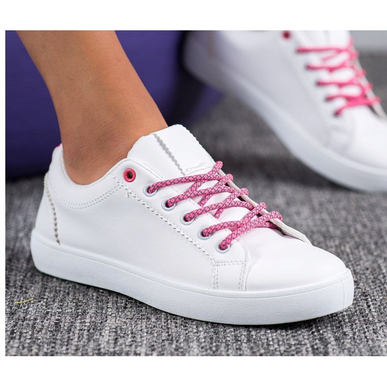 SHELOVET Zapatillas con cordones decorativos blanco 1