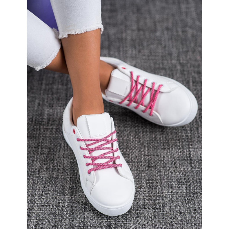 SHELOVET Zapatillas con cordones decorativos blanco 2