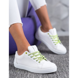 SHELOVET Zapatillas con cordones decorativos blanco 4