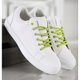 SHELOVET Zapatillas con cordones decorativos blanco 3