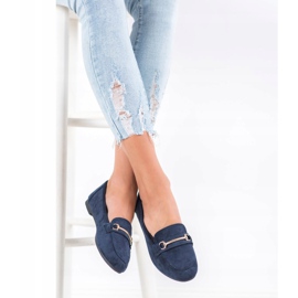 Anesia Paris Mocasines de ante elegante azul marino azul 4
