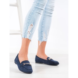 Anesia Paris Mocasines de ante elegante azul marino azul 3