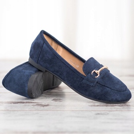 Anesia Paris Mocasines de ante elegante azul marino azul 2