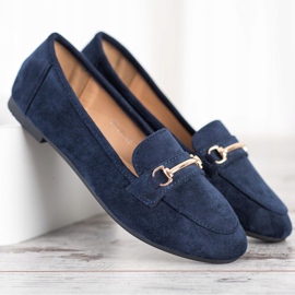 Anesia Paris Mocasines de ante elegante azul marino azul 1