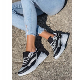 SHELOVET Zapatillas con cordones con estilo blanco negro 3