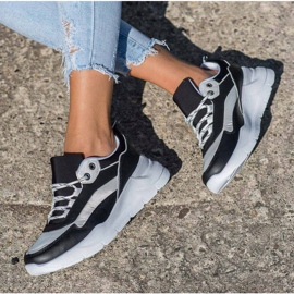 SHELOVET Zapatillas con cordones con estilo blanco negro 4