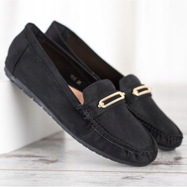 SHELOVET Mocasines negros cómodos 2