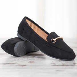 Anesia Paris Mocasines de ante elegante negro 1