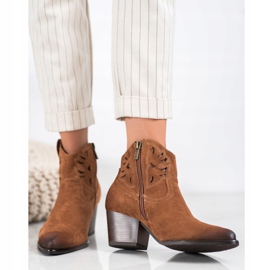Bota cowboy calada VINCEZA marrón 2
