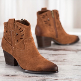 Bota cowboy calada VINCEZA marrón 4