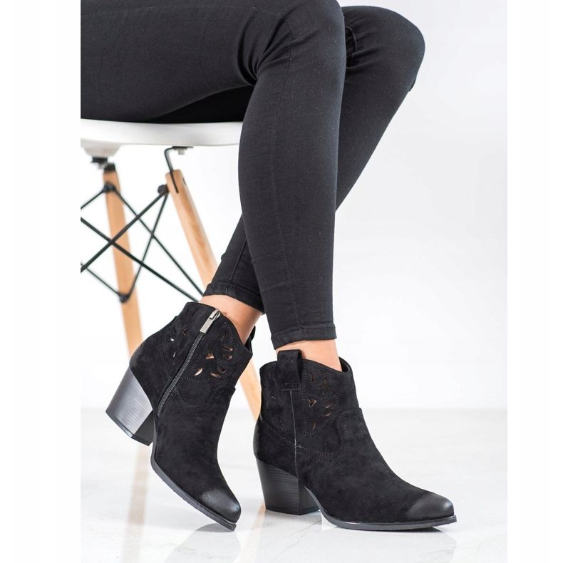 Bota cowboy calada VINCEZA negro 1