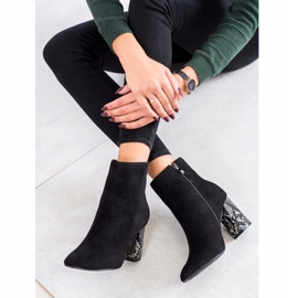 Goodin Botas de tacón alto con estampado de serpiente negro 4