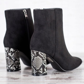 Goodin Botas de tacón alto con estampado de serpiente negro 2