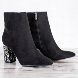 Goodin Botas de tacón alto con estampado de serpiente negro 3