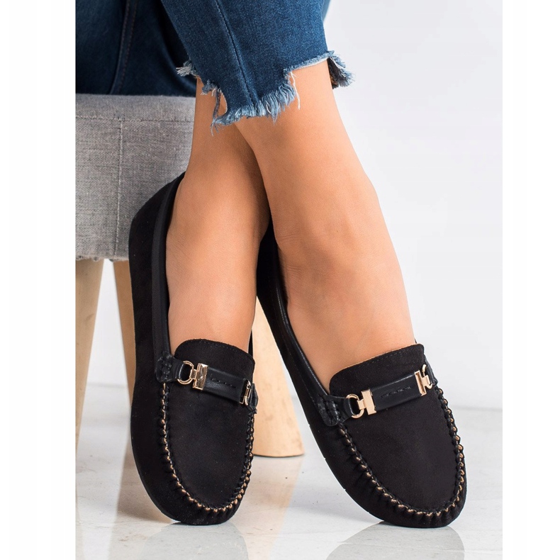 Fama Mocasines de ante negro 1