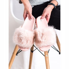 SHELOVET Zapatillas de piel cómodas rosa 1