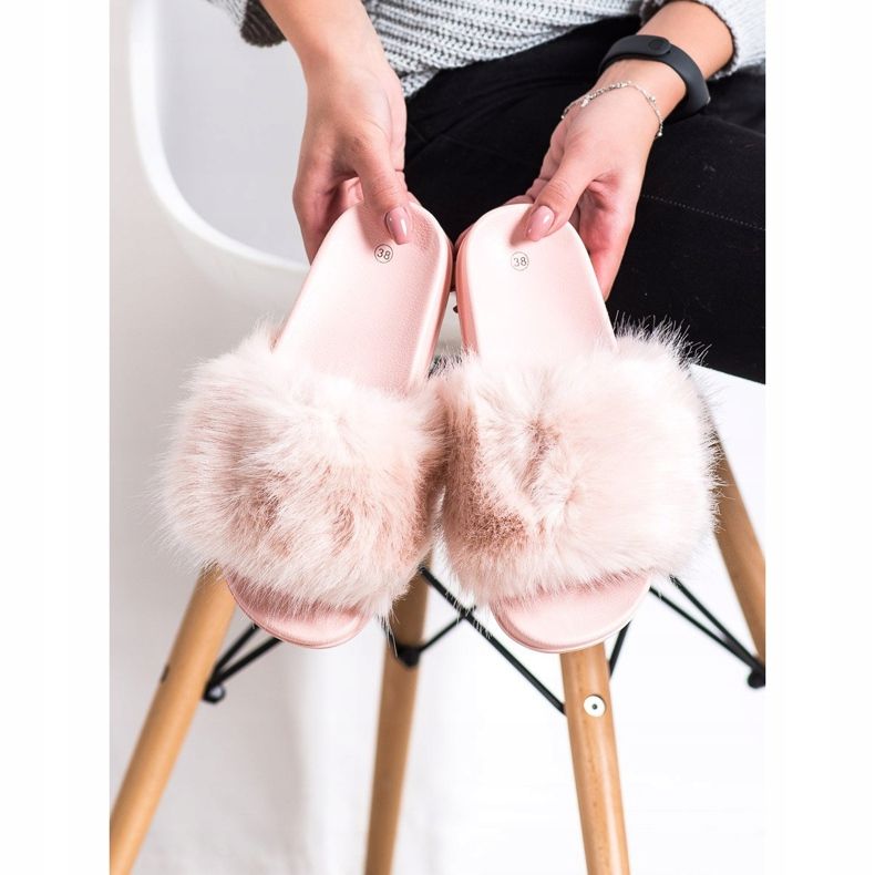 SHELOVET Zapatillas de piel cómodas rosado 1