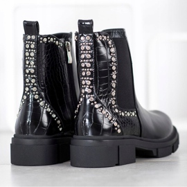 Yes Mile Botas Negras Con Circonita Cúbica negro 3