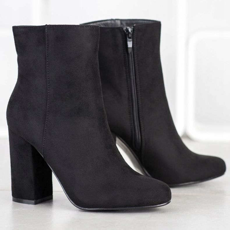 SHELOVET Botas altas de ante negro 2