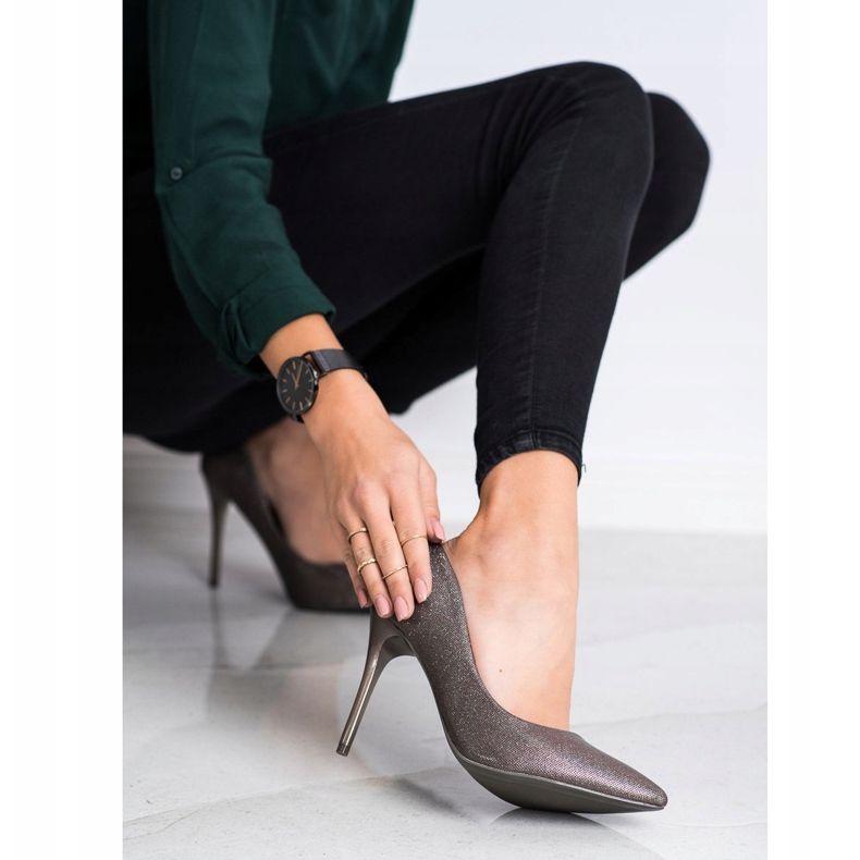 Goodin Bombas de moda en un alfiler gris 1