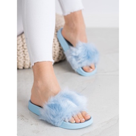 SHELOVET Zapatillas de Goma con Piel azul 4