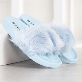 SHELOVET Zapatillas de Goma con Piel azul 1