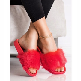 SHELOVET Zapatillas de Goma con Piel rojo 2