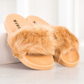 SHELOVET Zapatillas de Goma con Piel beige amarillo 1