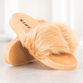 SHELOVET Zapatillas de Goma con Piel beige amarillo 2