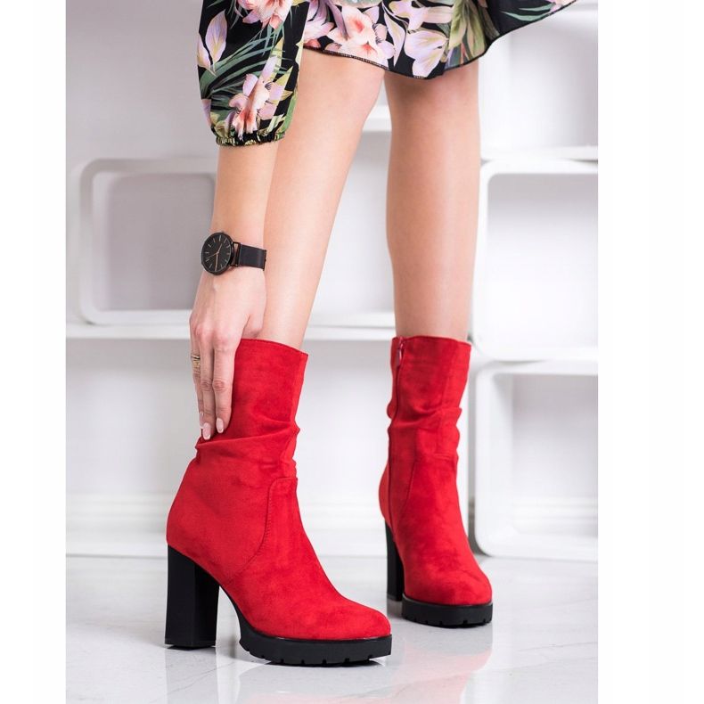 Bella Paris Botas altas en la plataforma rojo 1