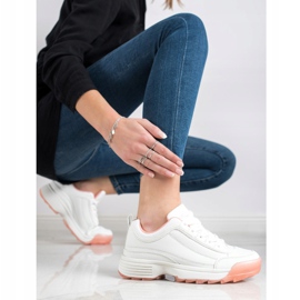 Kylie Zapatillas de moda blanco rosado 3