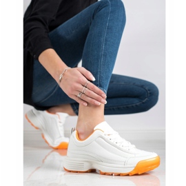 Kylie Zapatillas de moda blanco naranja 4