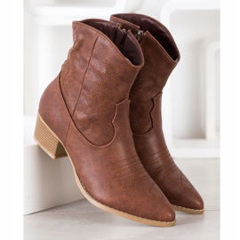 SHELOVET Botas vaqueras con estampado marrón 1