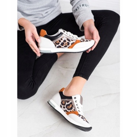 Kylie Zapatillas de moda beige blanco marrón naranja dorado 3