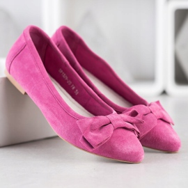 Filippo Bailarina de cuero con lazo rosado 1 Filippo Bailarina de cuero con lazo rosado 1