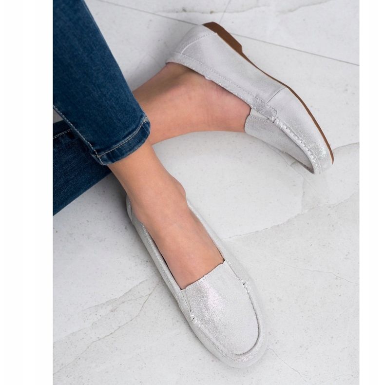 Filippo Mocasines de piel brillante plata 2 Filippo Mocasines de piel brillante plata 2