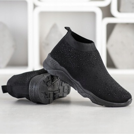 Goodin Slipons negros con cristales 3