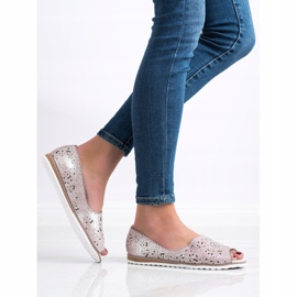 Bailarinas VINCEZA de piel rosado plata 3