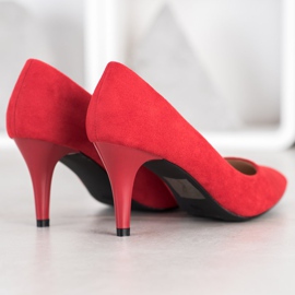 Goodin Bombas de gamuza rojo 4