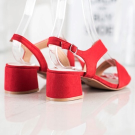 Kylie Sandalias rojas en poste bajo rojo 4
