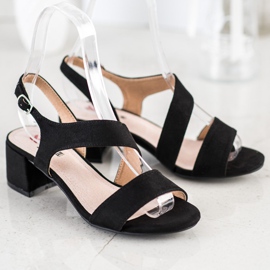 Kylie Sandalias negras en barra baja negro 2