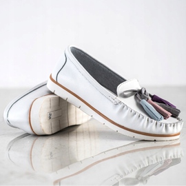 Evento Mocasines de piel con flecos blanco 5