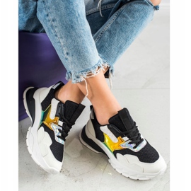 SHELOVET Zapatillas de moda blanco negro multicolor 1