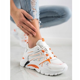 SHELOVET Zapatillas con aplicación naranja blanco 3