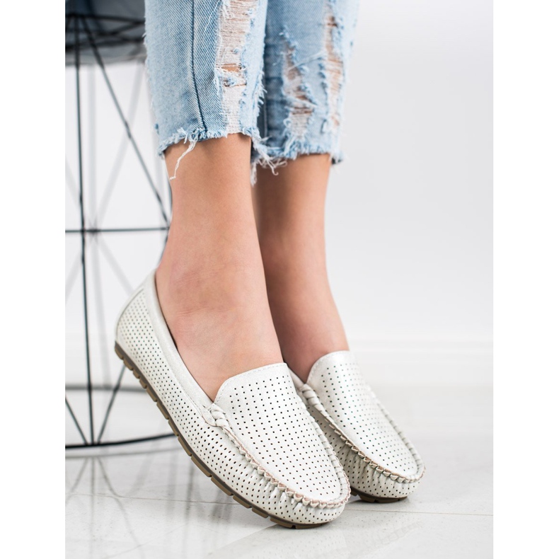 Kylie Mocasines casuales calados blanco 1