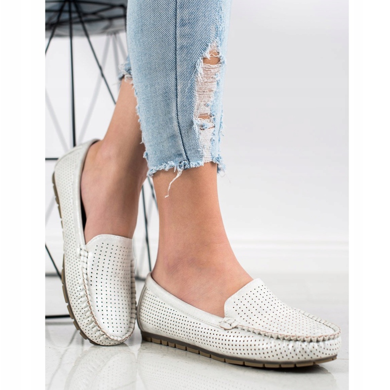 Kylie Mocasines casuales calados blanco 2